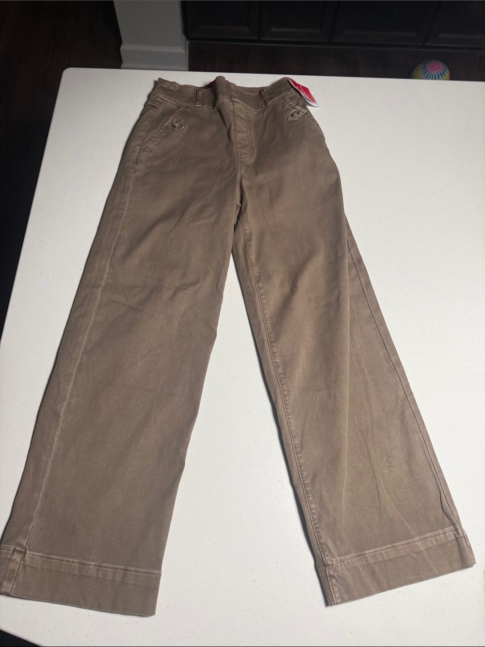 SPANX Women's Brown Cropped Wide-Leg Pants